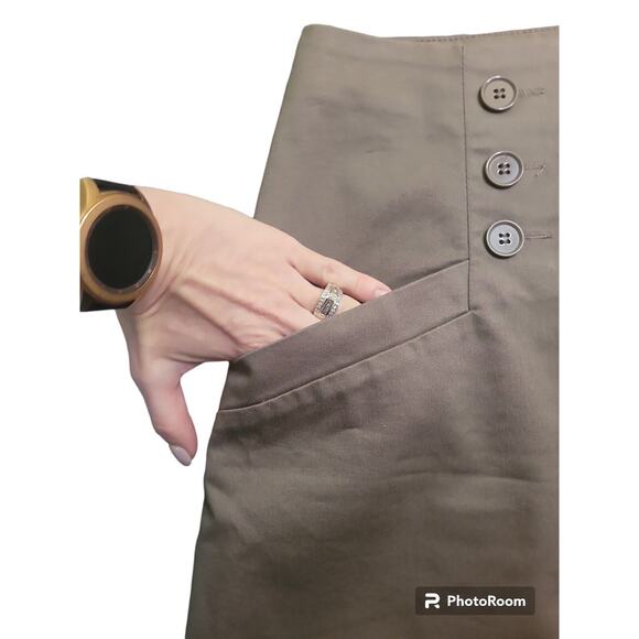 H&M Women’s Olive Green Pencil Skirt Side Pockets Size 6 EUC - Picture 7 of 7